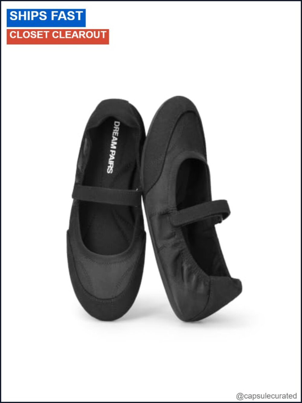 Mary Jane Dress Flats Foldable Ballet Shoes Memory Foam